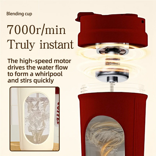 B01C-Self Stirring For Coffee Mug 450ML With Wooden Handle Self Mixing Glass Container For Coffee, Milk Protein Powder
